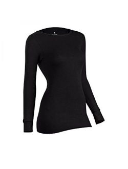 Women's Icetex Performance Thermal Underwear Top with Silvadur, Black, Medium