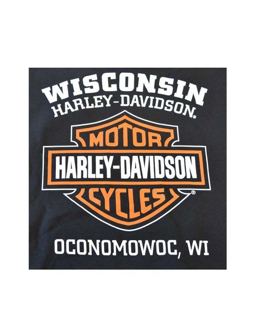 Harley-Davidson Men's Bar & Shield Pullover Fleece Hooded Sweatshirt, Black, Harley Davidson