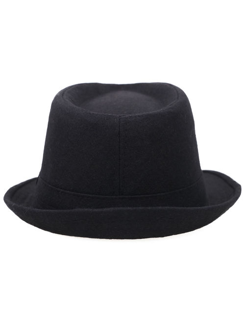 Men's Manhattan Fedora Hat Designed Black Color Cap