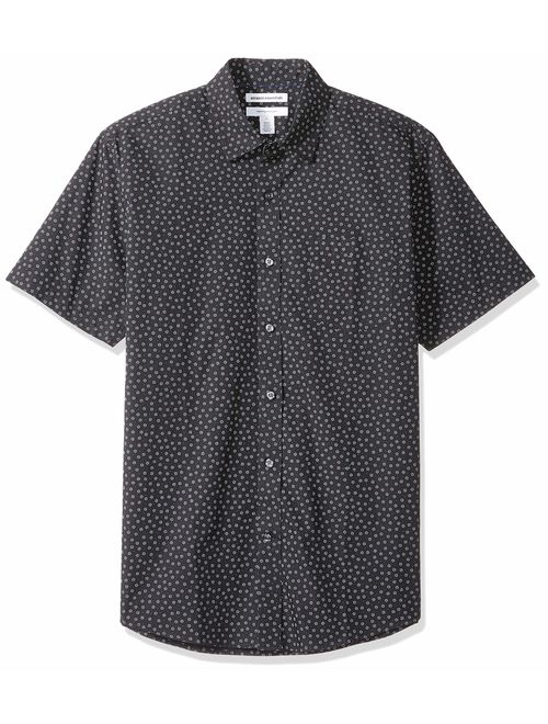 Amazon Essentials Men's Regular-fit Short-Sleeve Print Shirt