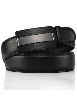 Xhtang Men's Leather Ratchet Belts For Men Fashion Automatic Buckle Belt