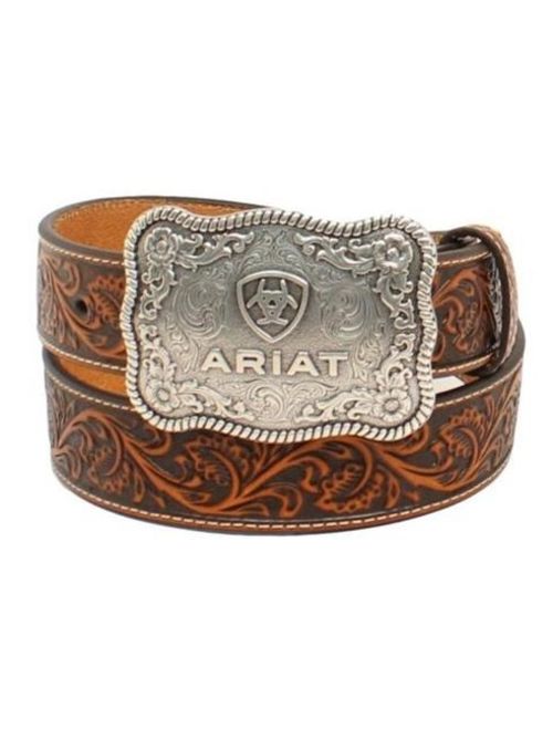 Mens Leather Belt with Antiqued Silver Buckle by Ariat MFW Size 36 Model A1020467