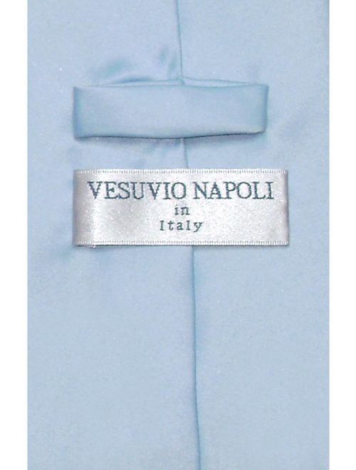 Vesuvio Napoli NeckTie Solid BABY BLUE Color Men's Neck Tie