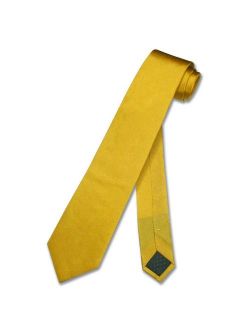 100% SILK Narrow NeckTie Skinny GOLD Color Men's Thin 2.5" Neck Tie