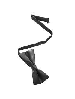 Formal Black Satin Banded Men's Elegant Bow Tie With Gift Box by Super Z Outlet