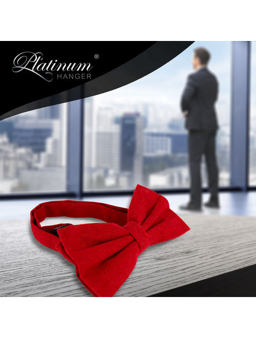 Bow Tie for Men Ties Mens Pre Tied Formal Tuxedo Bowtie for Adults & Children, Red