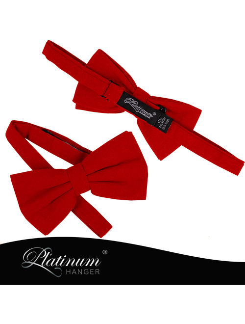 Bow Tie for Men Ties Mens Pre Tied Formal Tuxedo Bowtie for Adults & Children, Red