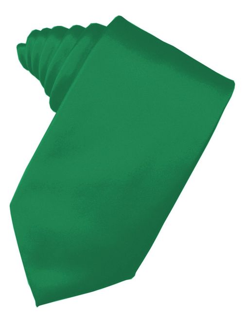 Men's Solid Satin Neck Tie 59" Long. 3.5" Wide in Green