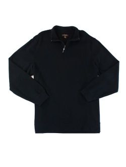 NEW Deep Black Mens Size Medium M 1/2 Zip Ribbed Sweater