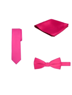 Regular Necktie Bowtie Pocket Square Matching 3 pc Set