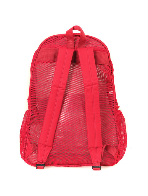 Heavy Duty Classic Student Mesh Backpack | Padded Straps | Red