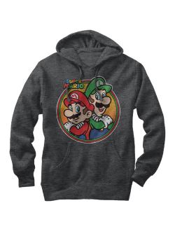 Nintendo Men's Mario Luigi Back to Back Hoodie