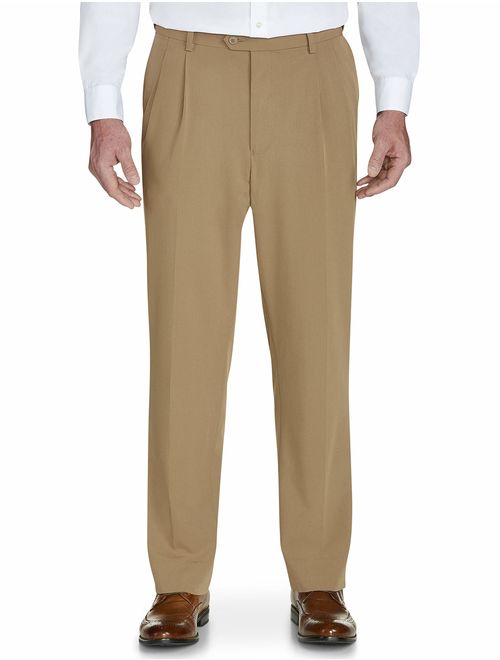 Gold Series by DXL Big and Tall Waist-Relaxer Pleated Pants