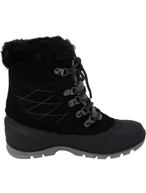 Kamik Women's Snovalleyl Black Mid-Calf Leather Snow Boot - 6M
