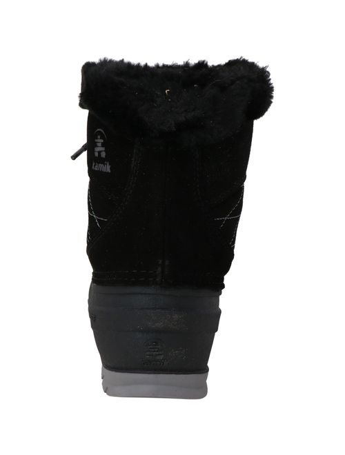Kamik Women's Snovalleyl Black Mid-Calf Leather Snow Boot - 6M