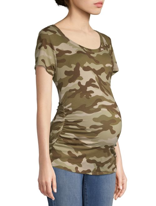 Love Sadie Maternity Camo Side Ruched T-Shirt