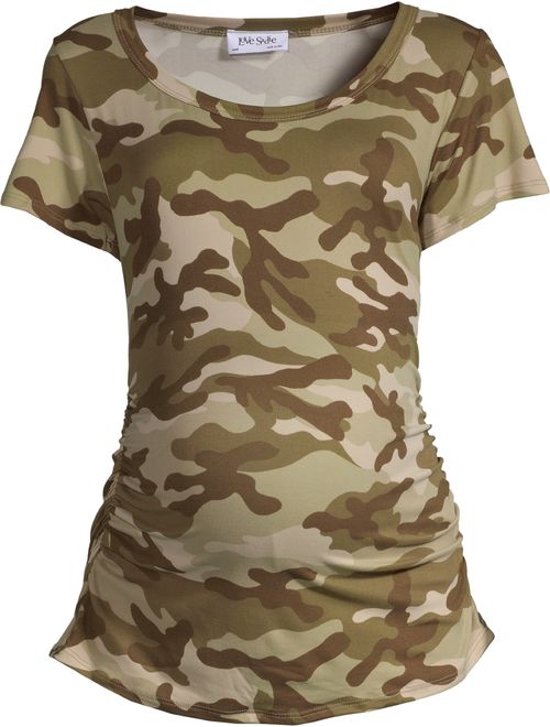 Love Sadie Maternity Camo Side Ruched T-Shirt