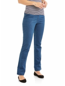 RealSize Women's 4 Pocket Stretch Denim Pull On Bootcut Jean