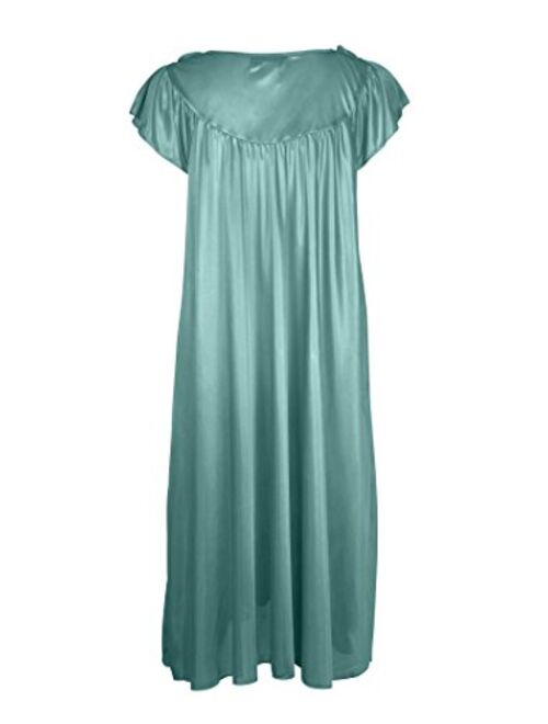 Women's Satin Silk Roses Nightgown