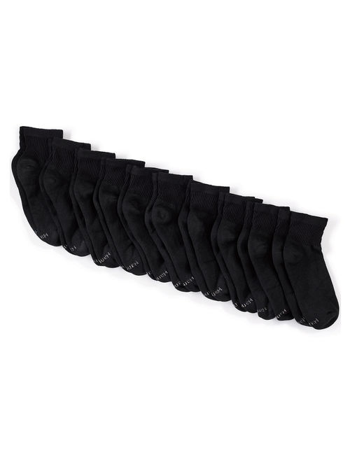 Hanes Ladies Ankle Socks 10 Pack, Black, Size 5-9