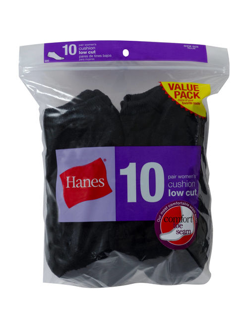 Hanes Ladies Low Cut Socks 10 Pack