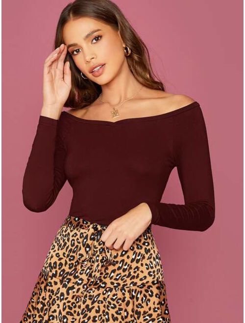 Shein Off Shoulder Fitted Top