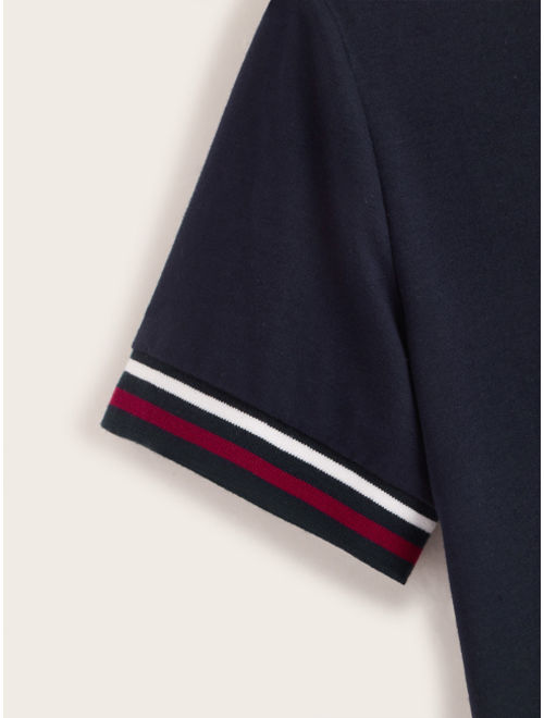 Shein Striped Side Polo Shirt