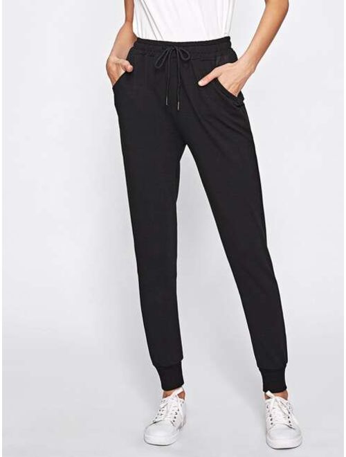 Buy Shein Drawstring Waist Pocket Side Sweatpants online | Topofstyle