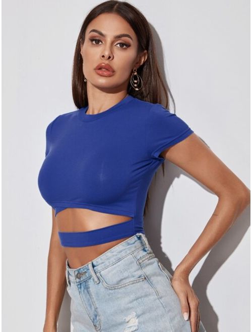 Shein Cutout Front Fitted Crop Top