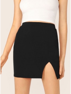 Split Thigh Bodycon Skirt