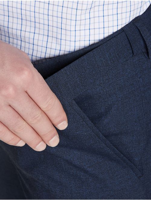 Oak Hill by DXL Big and Tall Waist-Relaxer Flat-Front Linen-Blend Suit Pants