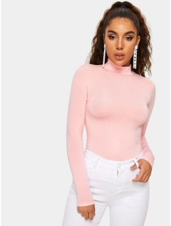 Solid High Neck Fitted Top