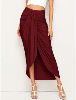 High Waist Draped Skirt