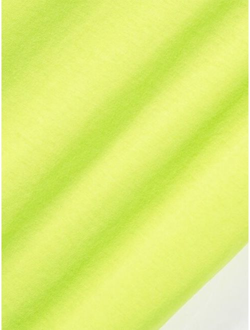 Neon Green Letter Graphic Short Sleeve Tee