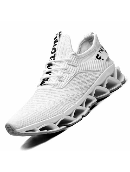 Sneakers Breathable Athletic,RQWEIN Mens Running Shoes Blade Non Slip Mesh Soft Sole Casual Lightweight Walking Shoes