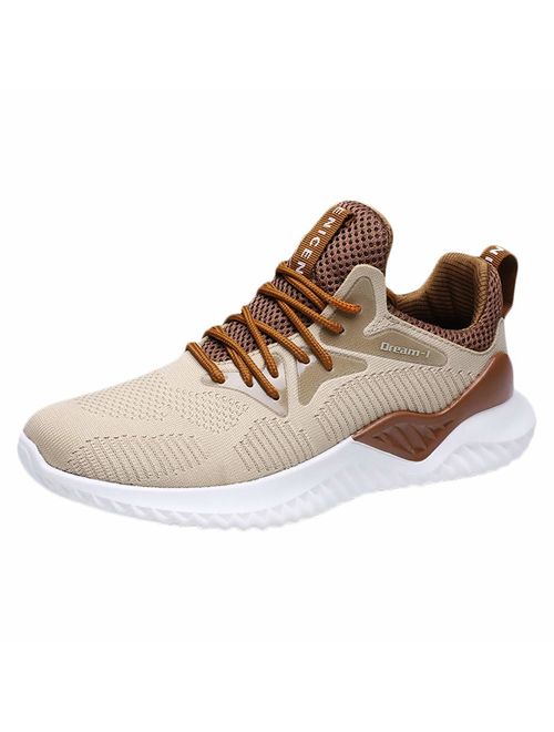 RQWEIN Sport Baseball Shoes Knitted Fashion Outdoor Sneakers Lightweight Gym Athletic Shoe for Men Trail Workout