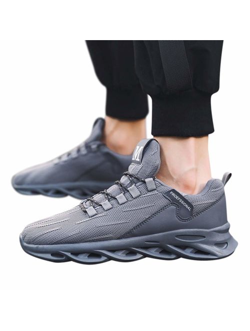MONIVEVE Men's Running Athletic Shoes Lightweight Breathable Mesh Sneakers Athletic Running Non Slip Outdoor Shoes
