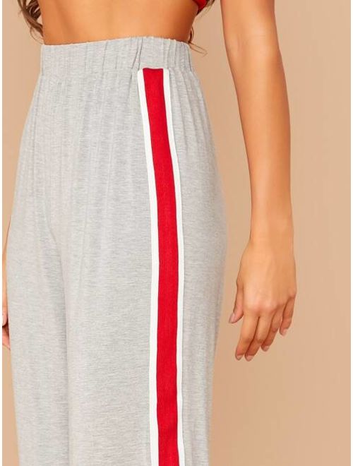 Shein Elastic Waist Striped Side Sweatpants