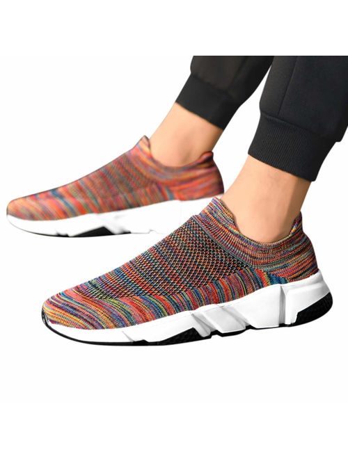 Haforever Men's Slip On Sports Trail Running Shoes Mesh Breathable Lightweight Sneakers Athletic Gym Shoes