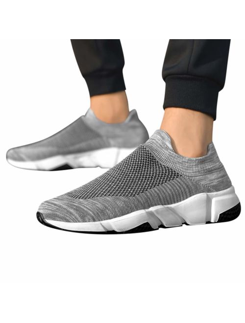 Haforever Men's Slip On Sports Trail Running Shoes Mesh Breathable Lightweight Sneakers Athletic Gym Shoes