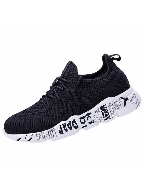 Mesh Running Shoes for Men, Huazi2 Solid Cross Tied Anti Skidding Ventilation Non Slip Climbing Sneakers