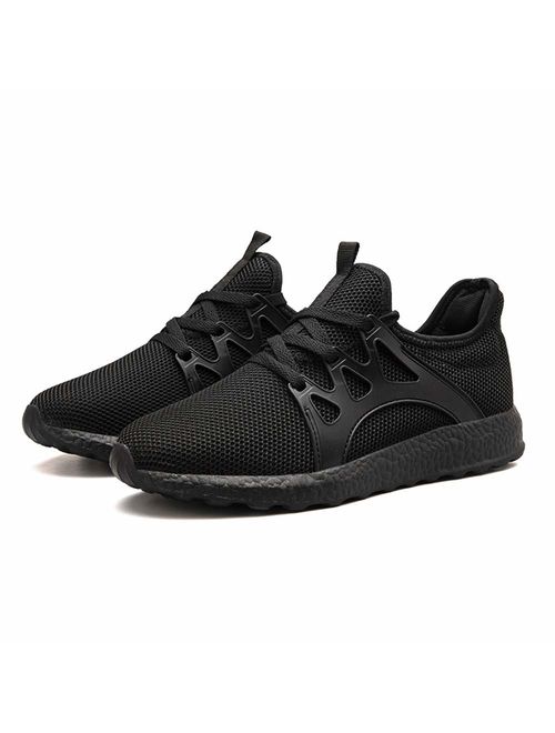 QISHENG Men's Sneakers Gym Tennis Running Shoes Ultra Lightweight Casual Breathable Mesh Walking Athletic Sports Shoes Slip On US7-11