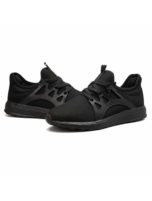 QISHENG Men's Sneakers Gym Tennis Running Shoes Ultra Lightweight Casual Breathable Mesh Walking Athletic Sports Shoes Slip On US7-11
