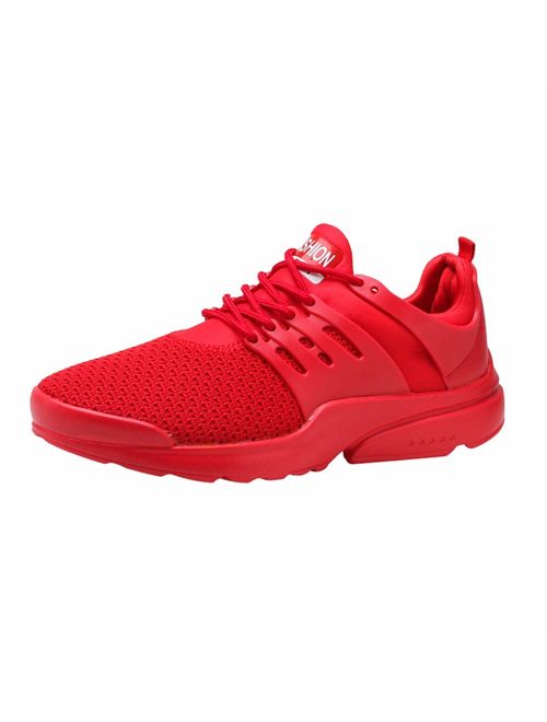 MODOQO Men's Shoes Memory-Foam Lace-up Non-Slip Lightweight Sneakers for Outdoor Running Gym
