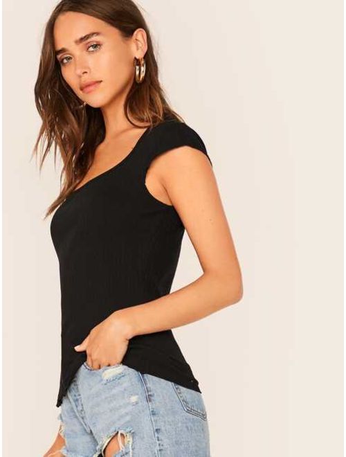 Shein Solid Form Fitted Top