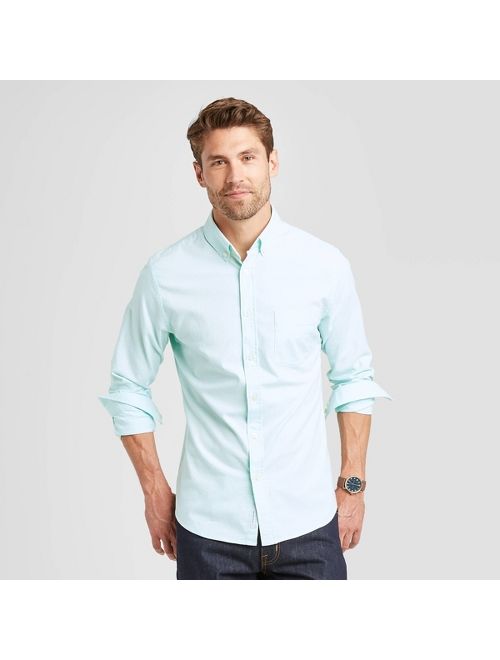 Buy Men's Fit Long Sleeve Button-Down Oxford Shirt - Goodfellow & Co Light Green | Topofstyle