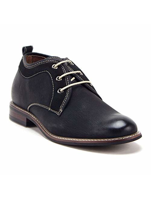 Jazame Men's 617368 Ankle High Lace Up Chukka Dress Boots, Black, 8.5