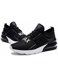 Men's Running Sneakers - 7059 MAX Fashion High Elastic Shockproof Air Cushion Lace-up Casual Sport Gym Walking Shoes
