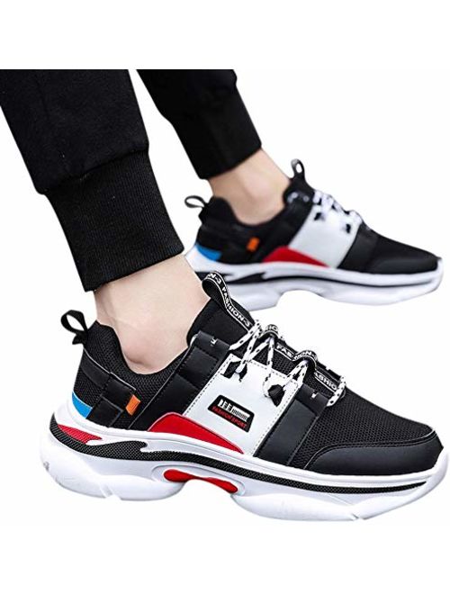 Poundy Men's Sneakers Mesh Ultra Lightweight Breathable Athletic Running Shoes
