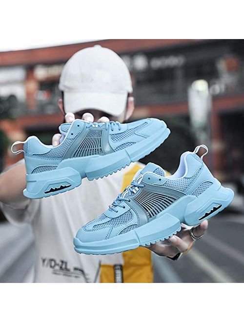 Goutique Men Athletic Walking Shoes Running Lightweight Shockproof Cushioning Sneakers for Gym Sports Casual Outdoor